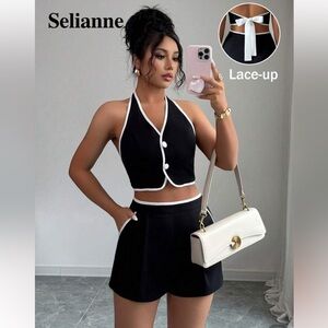 SHEIN Elegant Black High Waist Shorts